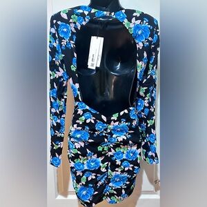 NWT ZARA open back Floral Long Sleeve Dress